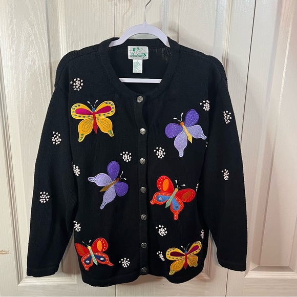 The Quacker Factory Butterfly Sweater - Picture 1 of 7